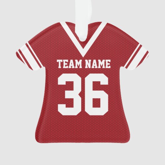 Red Football Jersey Uniform mit Foto Ornament (Vorderseite)