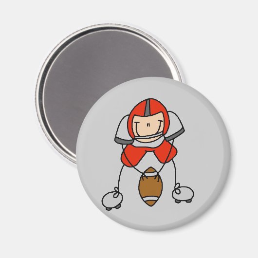 Red Football Player Tshirts und Geschenke Magnet (Vorderseite/Rückseite)