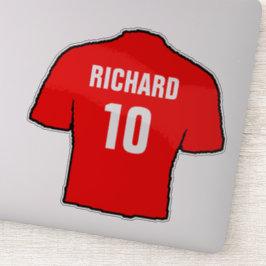 Red Football Shirt Design zu personalisieren. Aufkleber