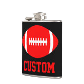 Red Football Team Custom Fächer Farbe und Teamname Flachmann (Links)