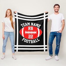 Red Football Team Name Spielerposition und -nummer Fleecedecke