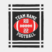 Red Football Team Name Spielerposition und -nummer Fleecedecke (Vorderseite)