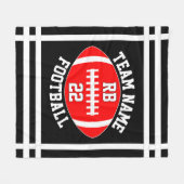 Red Football Team Name Spielerposition und -nummer Fleecedecke (Vorderseite (Horizontal))