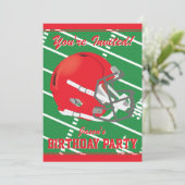 Red Football Themed Party Einladung - Editable (Stehend Vorderseite)