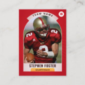 Red Football Trading Card, Custom Sports Card Telefonnummerkarte (Vorderseite)