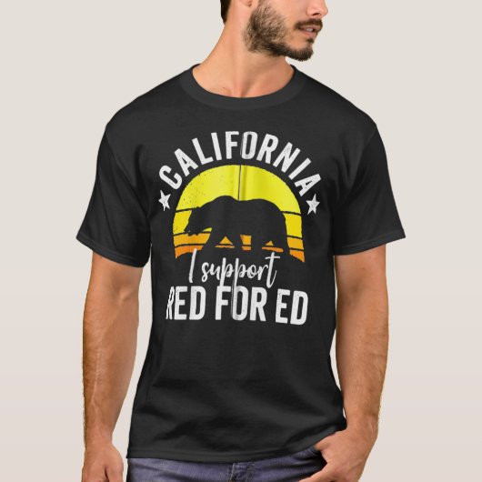 Red for Ed California I Support #redfored Zip T-Shirt (Vorderseite)