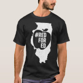 Red For Ed Illinois State Apple Teacher RedforEd T-Shirt (Vorderseite)