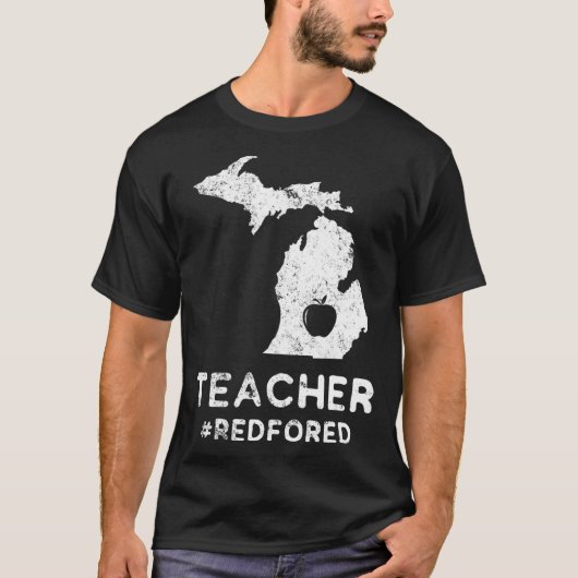 Red for Ed Michigan Teacher Public Bildung  T-Shirt (Vorderseite)