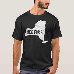 Red for Ed New York Teacher Public Bildung T-Shirt