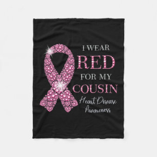 Red for My Cousin Red Ribbon Heart Disease Aw Fleecedecke