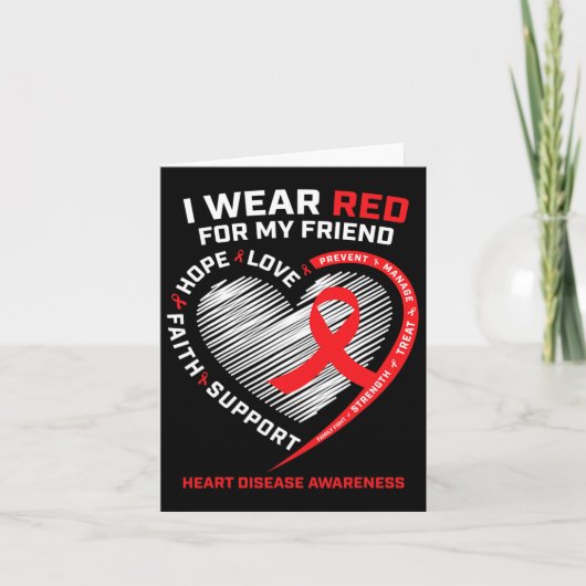 Red for My Friend Heart Disease Awareness Gif Karte (Vorderseite)