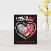 Red for My Friend Heart Disease Awareness Gif Karte (Gelbe Blume)