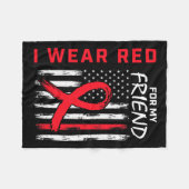 Red for My Friend Heart Disease Awareness US Fleecedecke (Vorderseite (Horizontal))