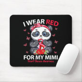 Red for My Mimi Heart Disease Awareness Panda Mousepad (Mit Mouse)