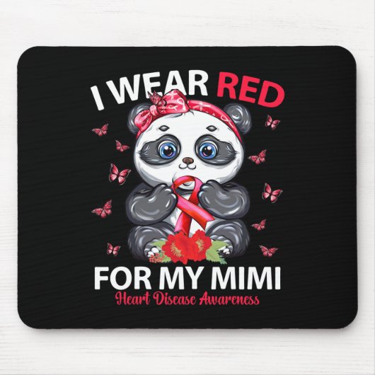 Red for My Mimi Heart Disease Awareness Panda Mousepad (Vorne)