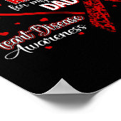 Red for My Vater Heart Disease Red Ribbon Aware Poster (Ecke)