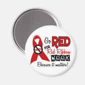 Red for Red Ribbon Week Magnet (Vorderseite/Rückseite)
