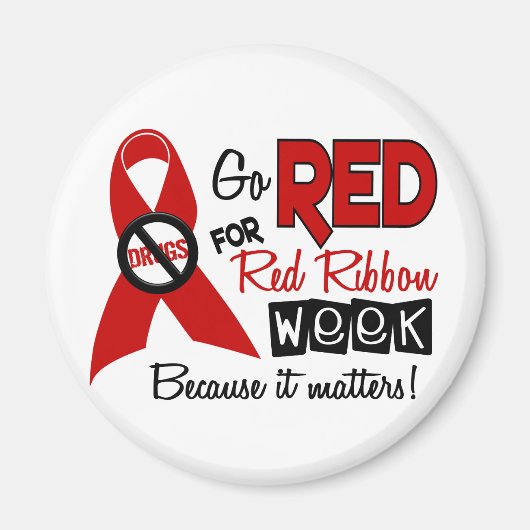 Red for Red Ribbon Week Magnet (Vorne)