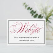 Red Formal Script Wedding Website Card Begleitkarte (Stehend Vorderseite)