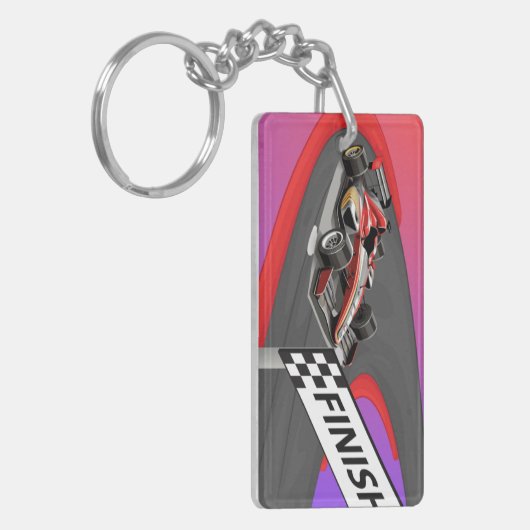 Red Formula Racing Car  Schlüsselanhänger (Vorderseite links)