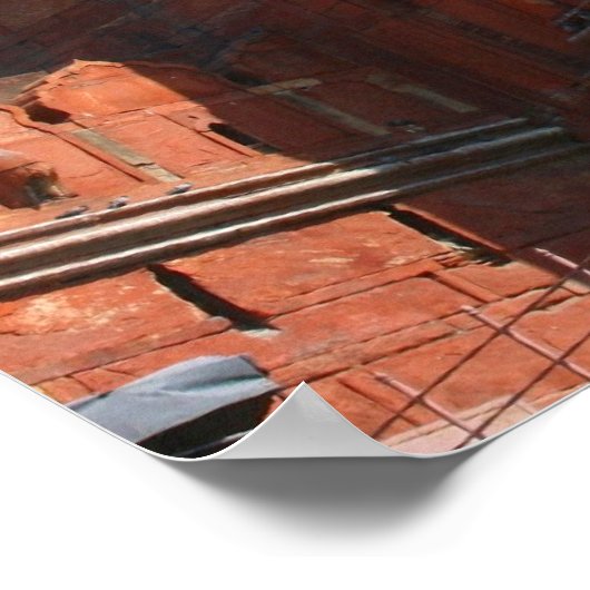 Red Fort Delhi Poster (Ecke)