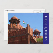 Red Fort Delhi Postkarte (Vorne/Hinten)
