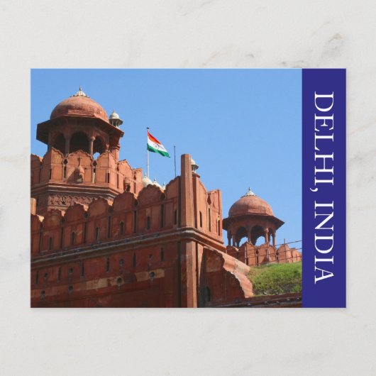 Red Fort Delhi Postkarte (Vorderseite)