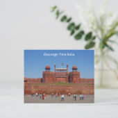 Red Fort Delhi Postkarte (Stehend Vorderseite)