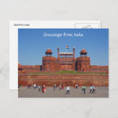 Red Fort Delhi Postkarte (Vorne/Hinten)