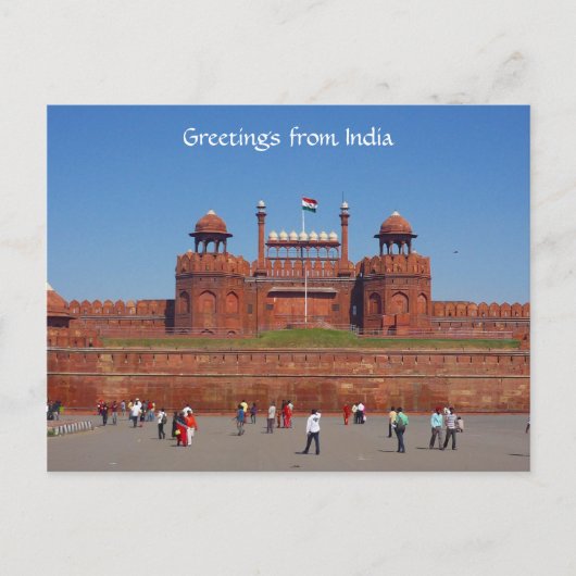Red Fort Delhi Postkarte (Vorderseite)