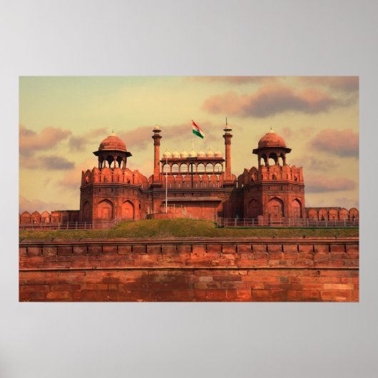 Red Fort in Delhi, Indien während eines schönen So Poster (Vorne)