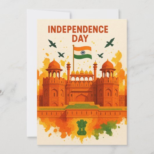 Red Fort India Independence Day Card (Vorderseite)