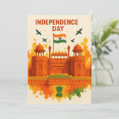 Red Fort India Independence Day Card (Stehend Vorderseite)