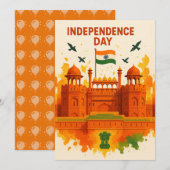 Red Fort India Independence Day Card (Vorne/Hinten)