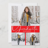 Red Foto Abschluss Ankündigung (Vorderseite)