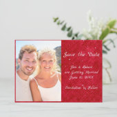 Red Foto Cameo Set Save the Date (Stehend Vorderseite)