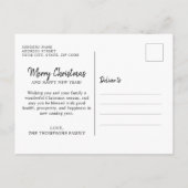 Red Foto Christmas Tree Frohe Weihnachtsschrift Postkarte (Rückseite)