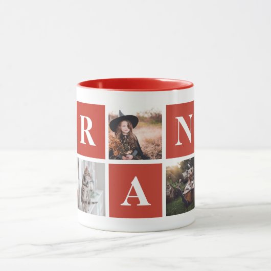 Red Foto Collage Personalisierte Fehler für Oma Tasse (Zentrum)