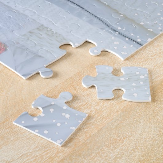 Red Foto Days Merry Bright Script Gold Holiday Puzzle (Seite)