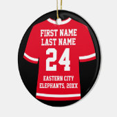 Red Foto Football Soccer Hockey Sports Jersey Keramik Ornament (Links)