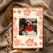 Red Foto Hand Drawn Doodle Whimsical Weihnachten Poster