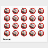 Red Foto Saison Classic Round Sticker (Blatt)