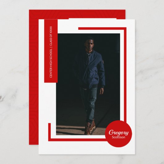 Red Foto Ultra Modern Foto Abschluss laden ein (Vorne/Hinten)