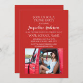 Red Foto Uni Trunk Party Dorm Dusche Einladung (Vorne/Hinten)