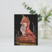 Red Fox Animal Art Zeichnend Postkarte (Stehend Vorderseite)