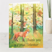 Red Fox Animal Autumn Fall Trees Thanks Volunteer Dankeskarte (Vorderseite)