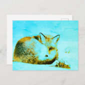 *~* Red Fox Ap18 Artistic Künstlerisch Animal Wild Postkarte (Vorne/Hinten)