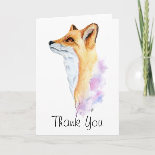 Red Fox Aquarellbilder Vielen Dank Dankeskarte (Vorderseite)