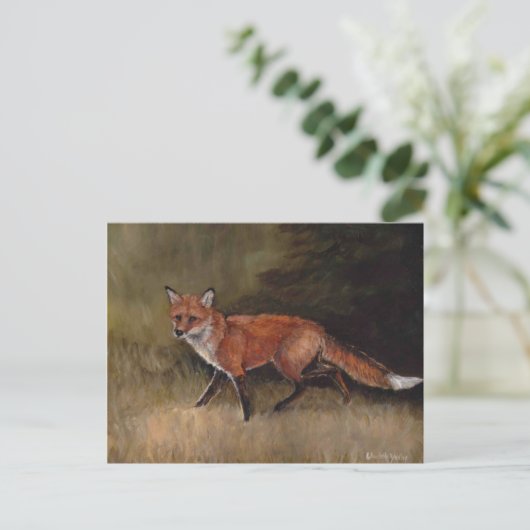 Red Fox Art Postcard Postkarte (Stehend Vorderseite)
