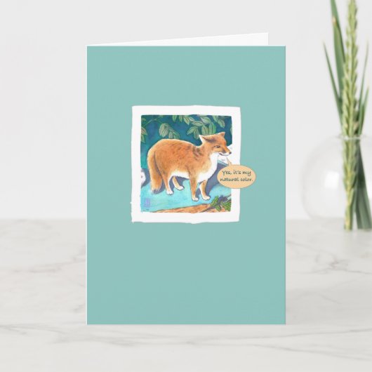 Red Fox auf Aquamarin von Redhead Birthday Karte (Vorderseite)